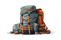 A rucksack with Hiking equipment backpack travel bag. AI generated Image by rawpixel.