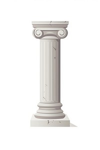 A small architectural antique stone pillar column with pedestal architecture white background creativity. 