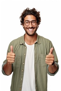 Man makes an okay sign glasses finger smile. AI generated Image by rawpixel.