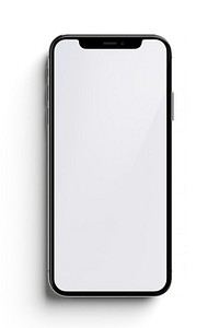 A Mobile phone with blank screen for mockup white background mobile phone portability. AI generated Image by rawpixel.