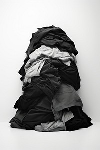 A pile of used clothes laundry black white. AI generated Image by rawpixel.