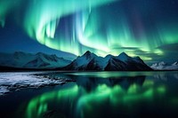 Northern light landscape panoramic outdoors. AI generated Image by rawpixel.