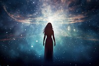 Woman Spirituality shadow spirituality astronomy outdoors. AI generated Image by rawpixel.