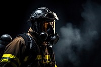 Firefighter helmet adult smoke. AI generated Image by rawpixel.