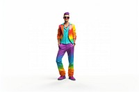 Lgbtq standing adult white background. 