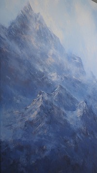 Mountain painting nature art. AI generated Image by rawpixel.