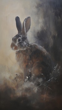 Bunny painting animal mammal. AI generated Image by rawpixel.