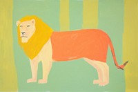 Lion painting mammal animal. AI generated Image by rawpixel.