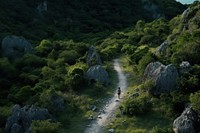 Woman adventure in forest trail wilderness outdoors walking. AI generated Image by rawpixel.