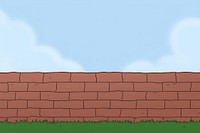 Brick wall architecture cartoon line.