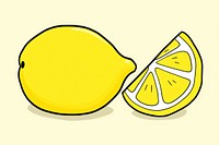 Lemon cartoon fruit plant. 