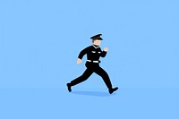 Policeman running cartoon adult line. AI generated Image by rawpixel.