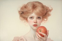 Apple painting portrait fruit. AI generated Image by rawpixel.