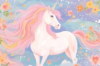 Unicorn art abstract painting. AI generated Image by rawpixel.