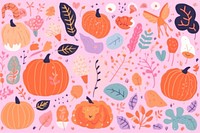Halloween vegetable pumpkin pattern. AI generated Image by rawpixel.
