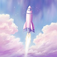 Rocket space ship aircraft vehicle purple. AI generated Image by rawpixel.