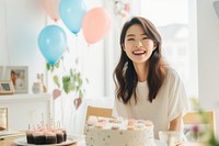 Cheerful taiwanese man and woman party birthday balloon. AI generated Image by rawpixel.