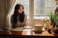 Taiwanese university student birthday candle table. 