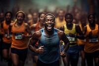Black people community running charity marathon sports adult determination. AI generated Image by rawpixel.