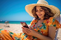 Hispanic mexican middle age woman summer beach adult. AI generated Image by rawpixel.