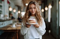 Girl cake dessert food. AI generated Image by rawpixel.