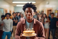 African american cake birthday portrait. AI generated Image by rawpixel.
