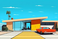 House exterior architecture building vehicle. AI generated Image by rawpixel.