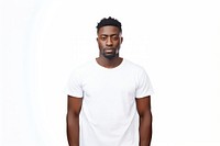 African american man standing t-shirt portrait sleeve. AI generated Image by rawpixel.