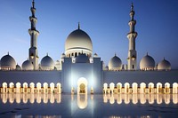 Abu dhabi sheikh zayed mosque architecture building dome. AI generated Image by rawpixel.