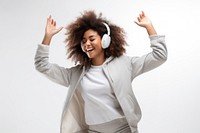 African american woman delight enjoy music headphones laughing smile. AI generated Image by rawpixel.