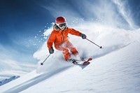 Female play ski sports snow recreation