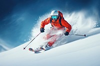 Male play ski sports snow recreation. 