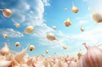 Garlic backgrounds cloud sky. AI generated Image by rawpixel.