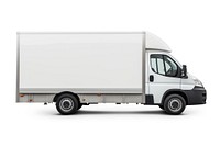 White transport van vehicle truck white background. AI generated Image by rawpixel.