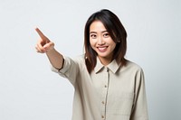 Make-up South east asian woman pointing smiling. AI generated Image by rawpixel.