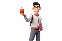 Science teacher holding apple cartoon adult plant. AI generated Image by rawpixel.