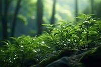 Tea leaf forest vegetation outdoors. 