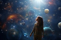 Learning about planets astronomy universe outdoors. AI generated Image by rawpixel.