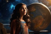 Learning about planets astronomy portrait space. AI generated Image by rawpixel.