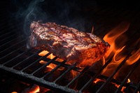 BBQ grilling cooking meat. AI generated Image by rawpixel.