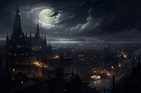 City view night architecture astronomy. AI generated Image by rawpixel.