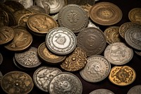 Ancient coins pattern money backgrounds. AI generated Image by rawpixel.