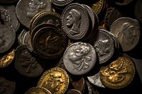 Ancient coins money representation backgrounds. 