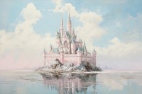 Princess castle painting architecture building. 