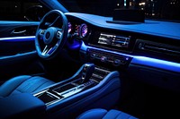 Luxury car dashboard illuminated vehicle luxury. AI generated Image by rawpixel.