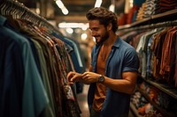 Stylish latin man shopping choosing boutique. AI generated Image by rawpixel.
