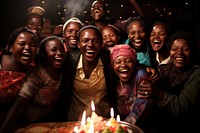 Black South African people party laughing birthday. AI generated Image by rawpixel.