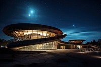 Planetarium night architecture planetarium. AI generated Image by rawpixel.