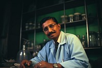 Indian doctor scientist glasses adult. AI generated Image by rawpixel.