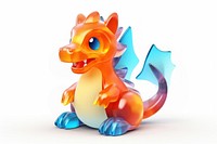Simple dragon figurine toy white background. AI generated Image by rawpixel.